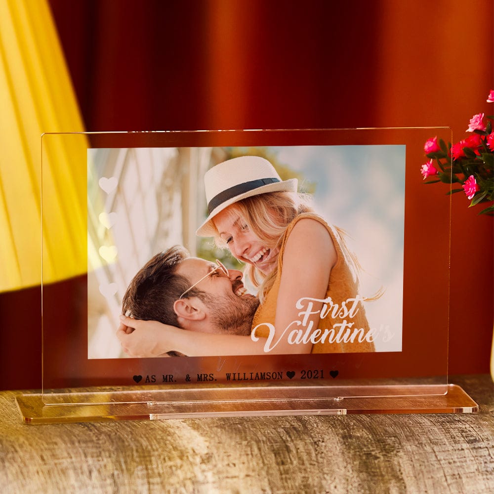 Custom Photo Plaque Acrylic Plaque First Valentine's Couple Gifts - Giftlab