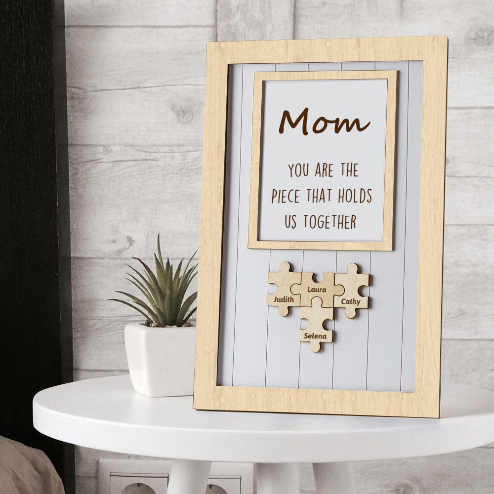 Mother's Day Puzzle Plaque You Are The Piece That Holds Us Together Gifts for Mom - Giftlab