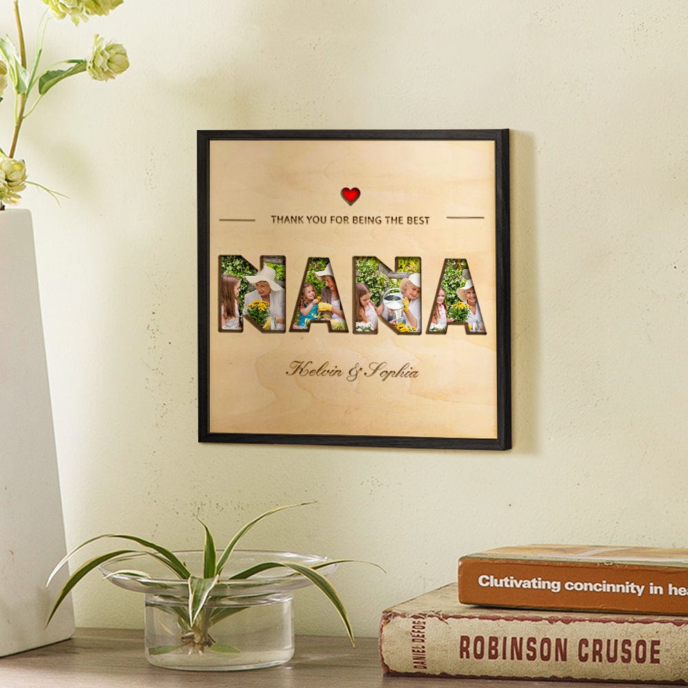Custom Collage Nana Photo Tiles Personalized Photo Print Wall Art Gift for Grandma - Giftlab