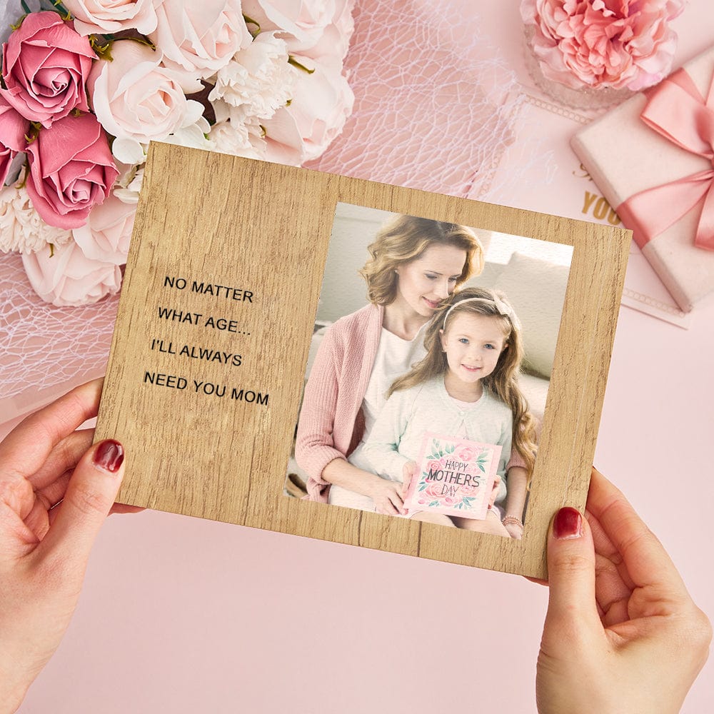 Wooden Photo Plaque Engraved Decor Mother's Day Gift for Mom - Giftlab
