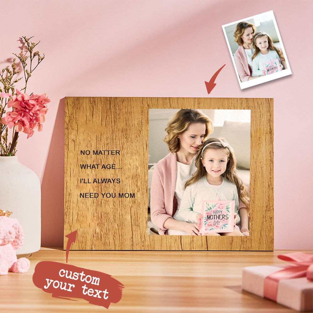 Wooden Photo Plaque Engraved Decor Mother's Day Gift for Mom - Giftlab