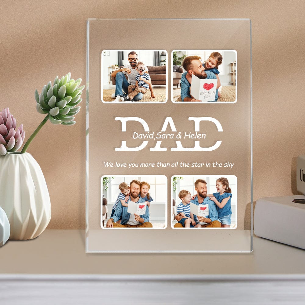 Custom Night Light Father's Day Gift Custom Your Name and Photo We Love You More Than All the Star In the Sky - Giftlab