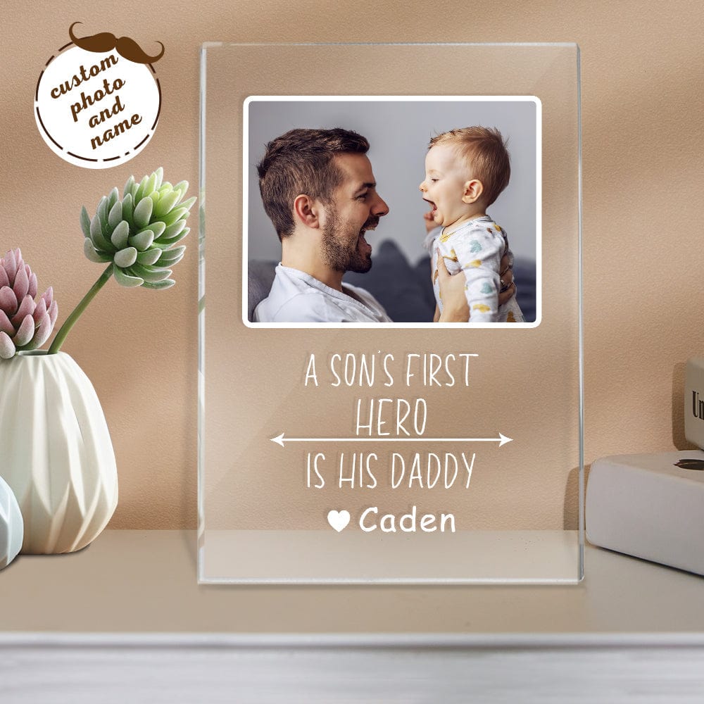 Custom Night Light Name and Photo Plastic Base Night Light Gift for Father's Day - Giftlab