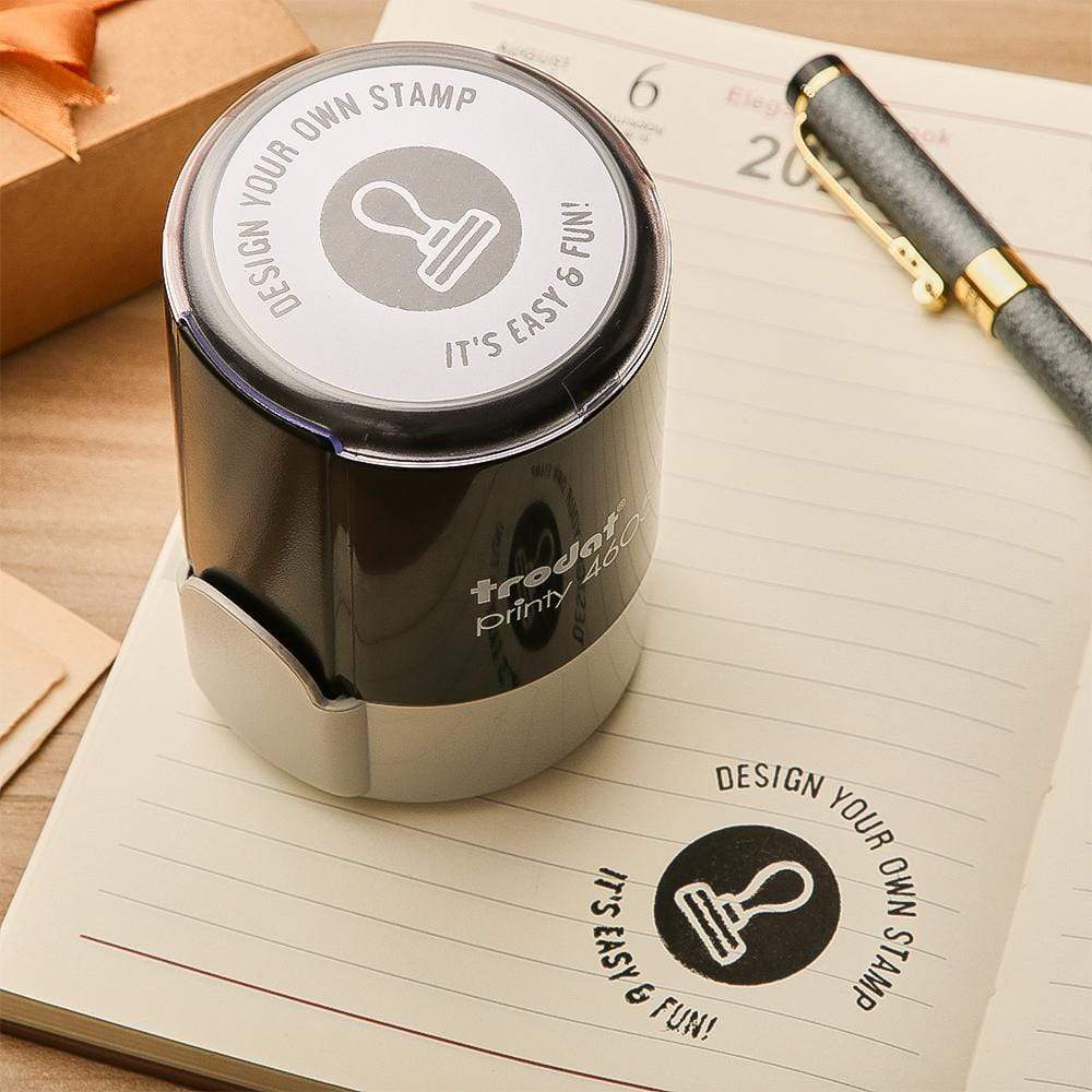 Custom Logo Stamp Round Self Inking Stamp Business Gifts - Giftlab