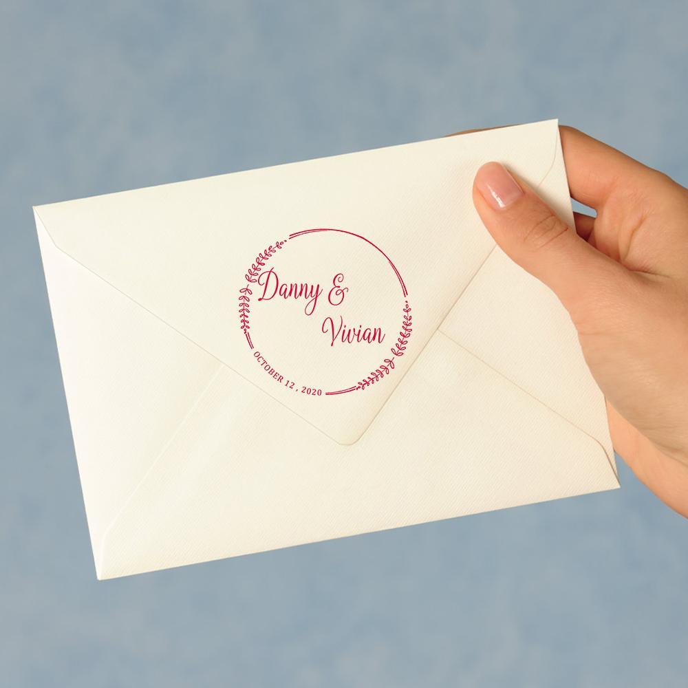 Custom Wedding Stamp Self Inking Stamp Wedding Gifts 5 Colors - Giftlab