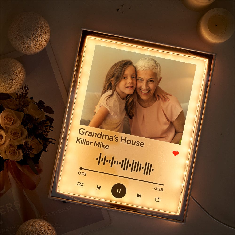 Song Picture Frame Song Plaque Custom Music Code Night Light for Grandma - Giftlab
