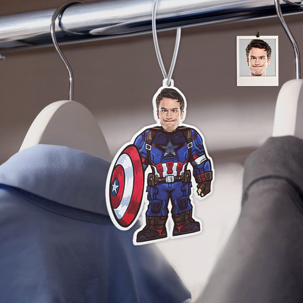 Custom Car Air Fresheners Captain America Funny Air Freshener for Car Rearview Mirror Ornament - Giftlab