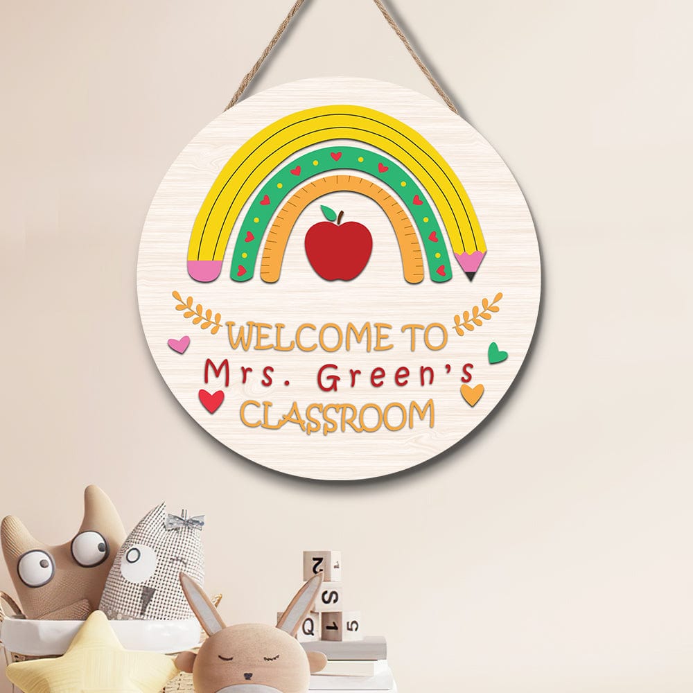 Back to School Gifts Custom Teacher Door Sign Welcome Sign Gift - Giftlab