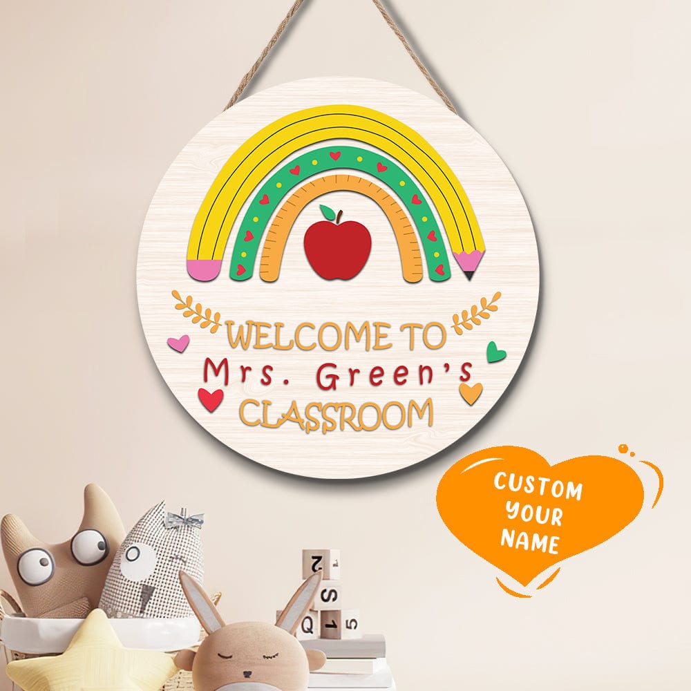 Back to School Gifts Custom Teacher Door Sign Welcome Sign Gift - Giftlab