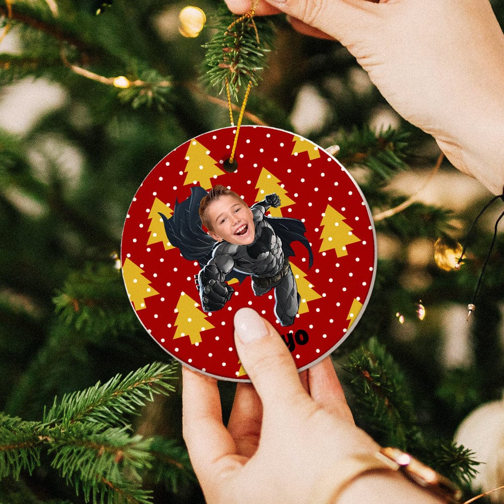 Personalized Photo Ornament Batman with Cloak Style Christmas Gift for Christmas - Giftlab