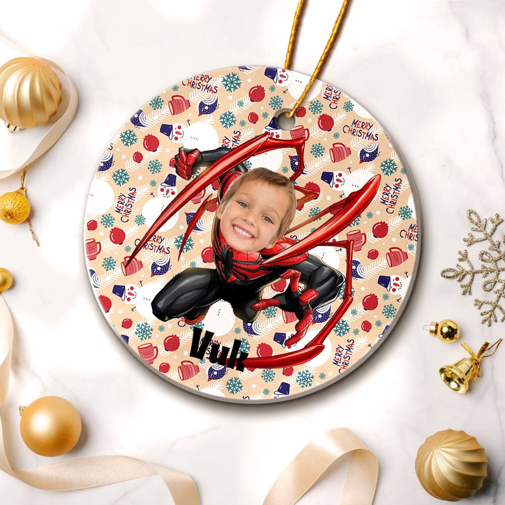 Picture Christmas Ornaments Custom Christmas Ornament Spiderman Style Christmas Gifts for Boys - Giftlab