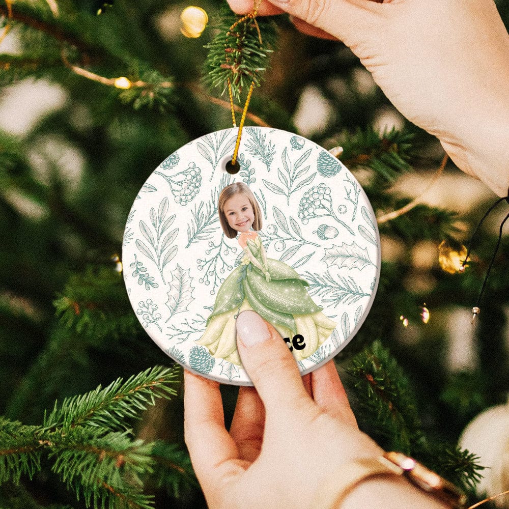 Personalized Photo Ornaments Princess Frog Style Christmas Tree Ornaments Christmas Gift for Girls - Giftlab