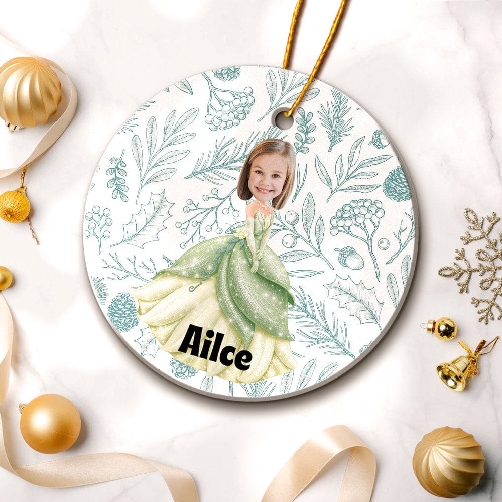 Personalized Photo Ornaments Princess Frog Style Christmas Tree Ornaments Christmas Gift for Girls - Giftlab