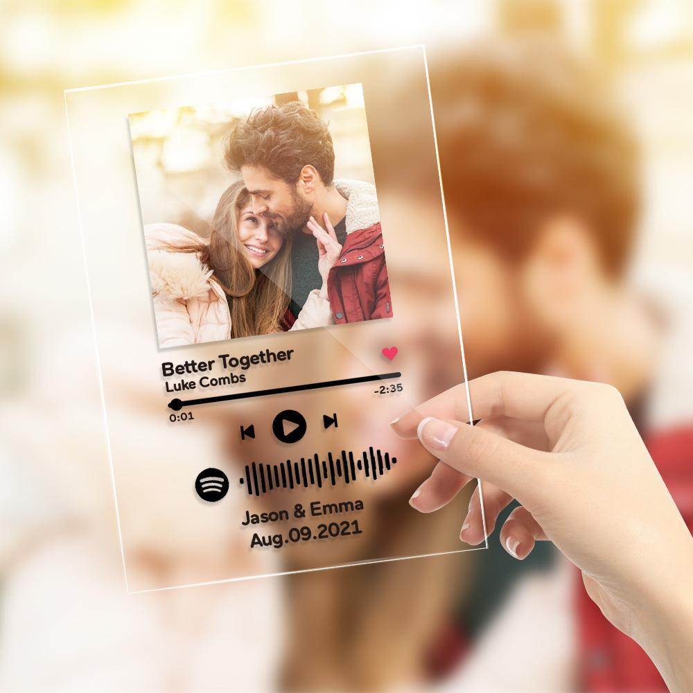 Custom Spotify Code Plaque Personalised Song Ablum Anniversary Gifts for Him Valentines Day Gifts - Giftlab