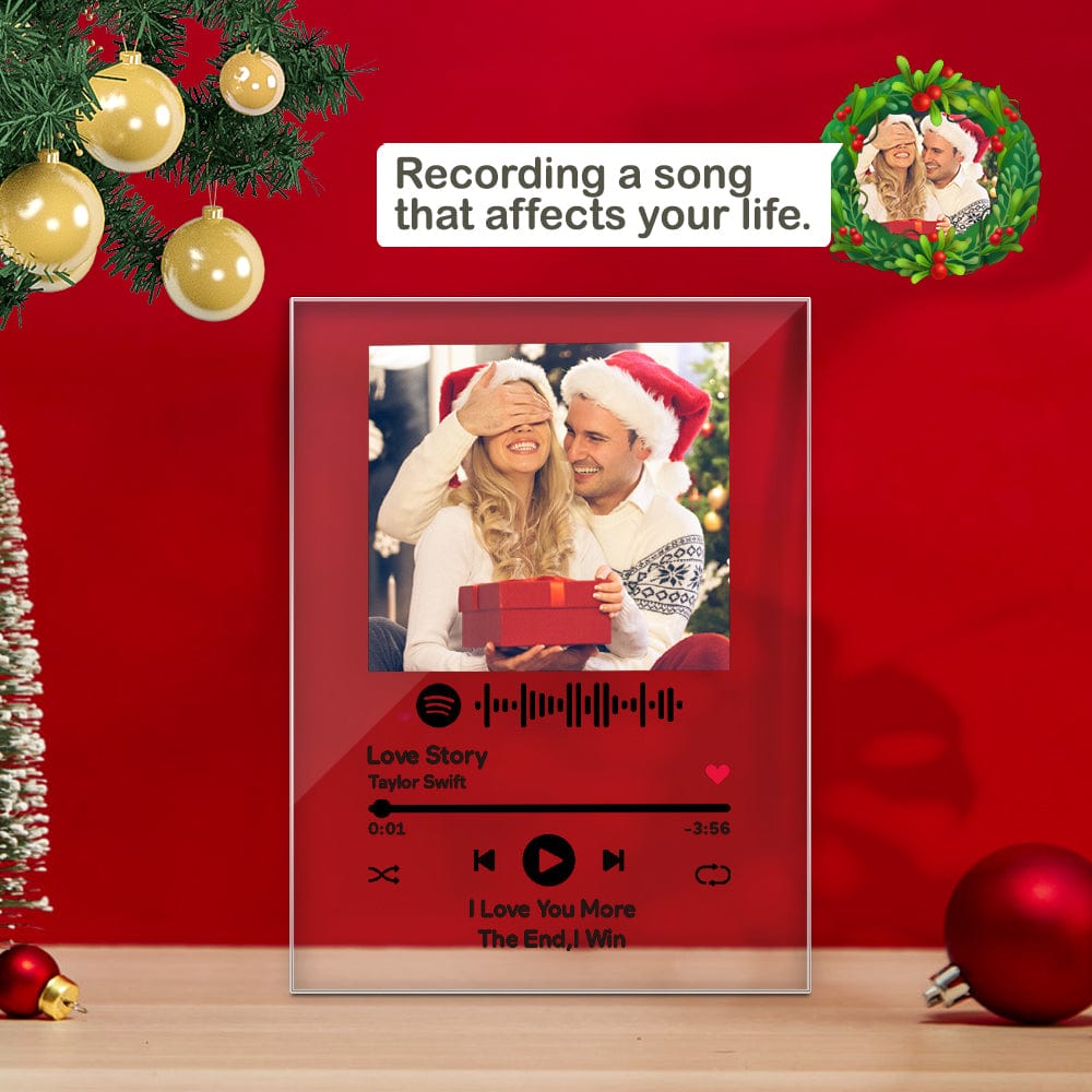 Christmas Gifts Custom Song Plaque with Golden Frame Personalised Gifts for Him - Giftlab