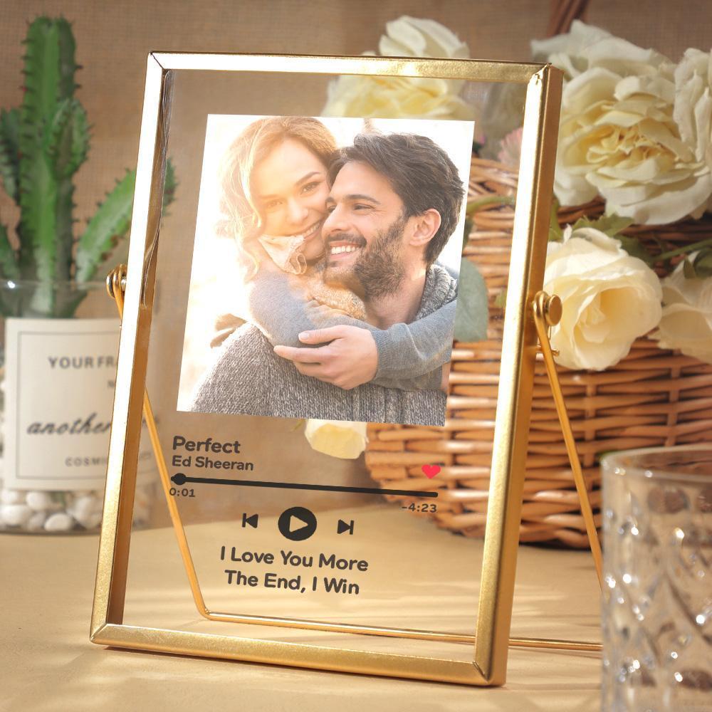 Custom Song Plaque with Golden Frame Personalised Gifts for Him Valentines Day Gifts - Giftlab