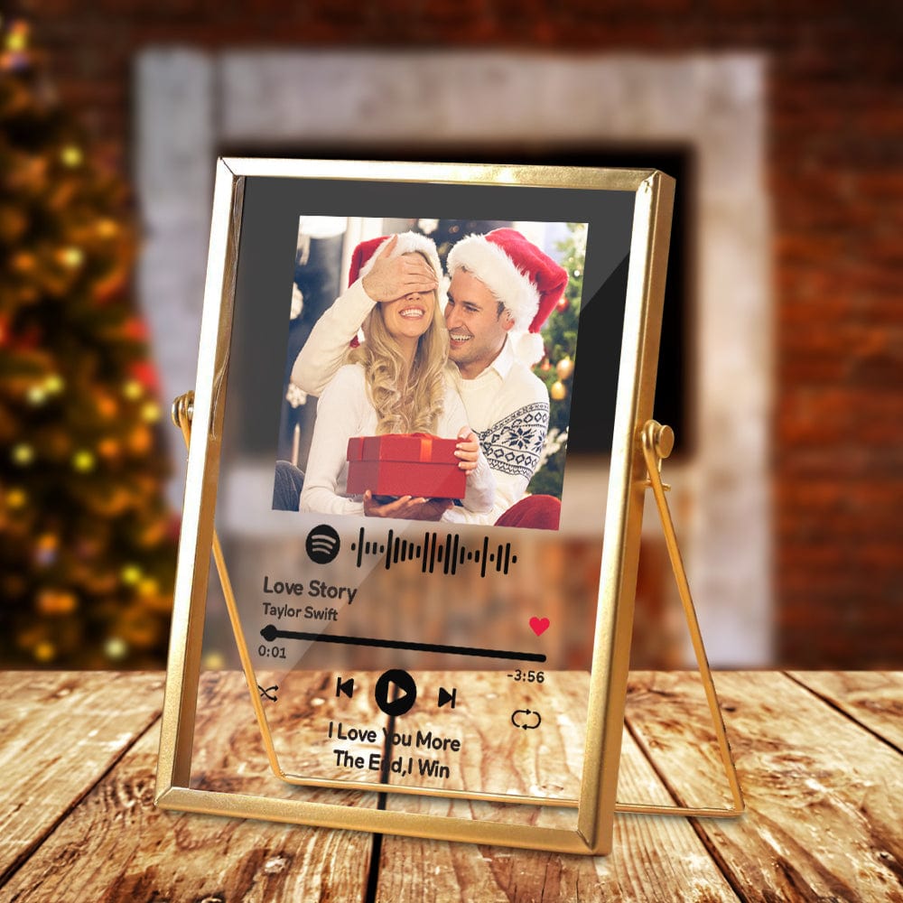Christmas Gifts Custom Song Plaque with Golden Frame Personalised Gifts for Him - Giftlab