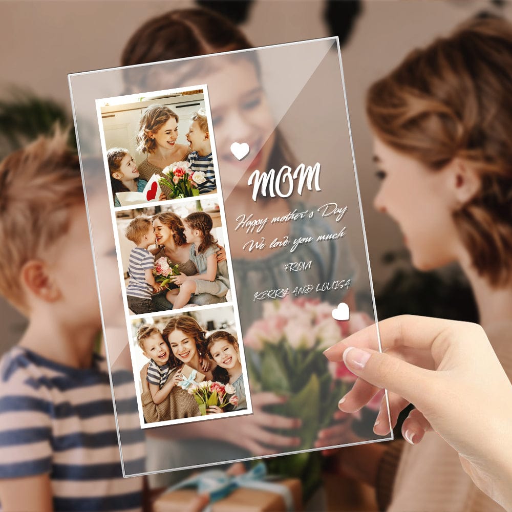 Mother's Day Gift Custom Plaque for Mom Custom Photo and Kids Name - Giftlab