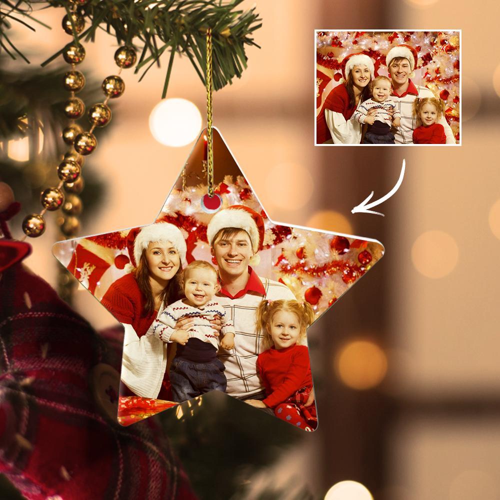 Christmas Ornament With Photo Christmas Tree Decor Christmas Gifts Star Ceramics - Giftlab
