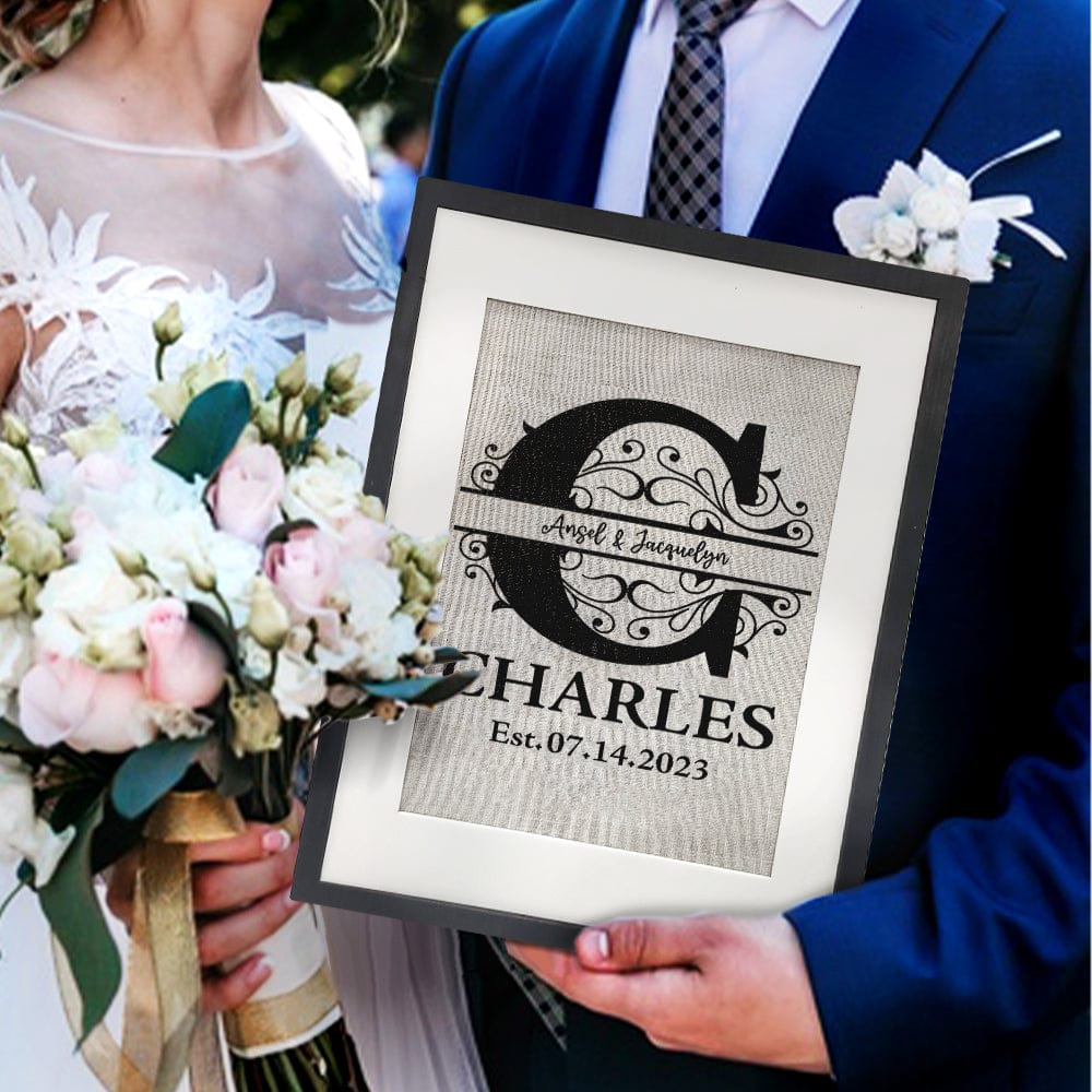 Personalized Wedding Sign Frame Decor Housewarming Anniversary Gift for Couples - Giftlab