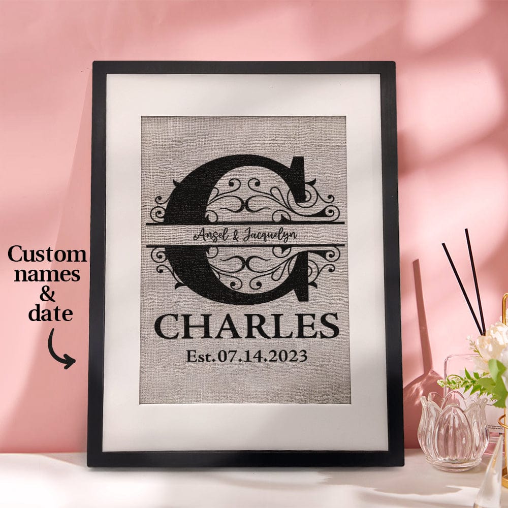 Personalized Wedding Sign Frame Decor Housewarming Anniversary Gift for Couples - Giftlab