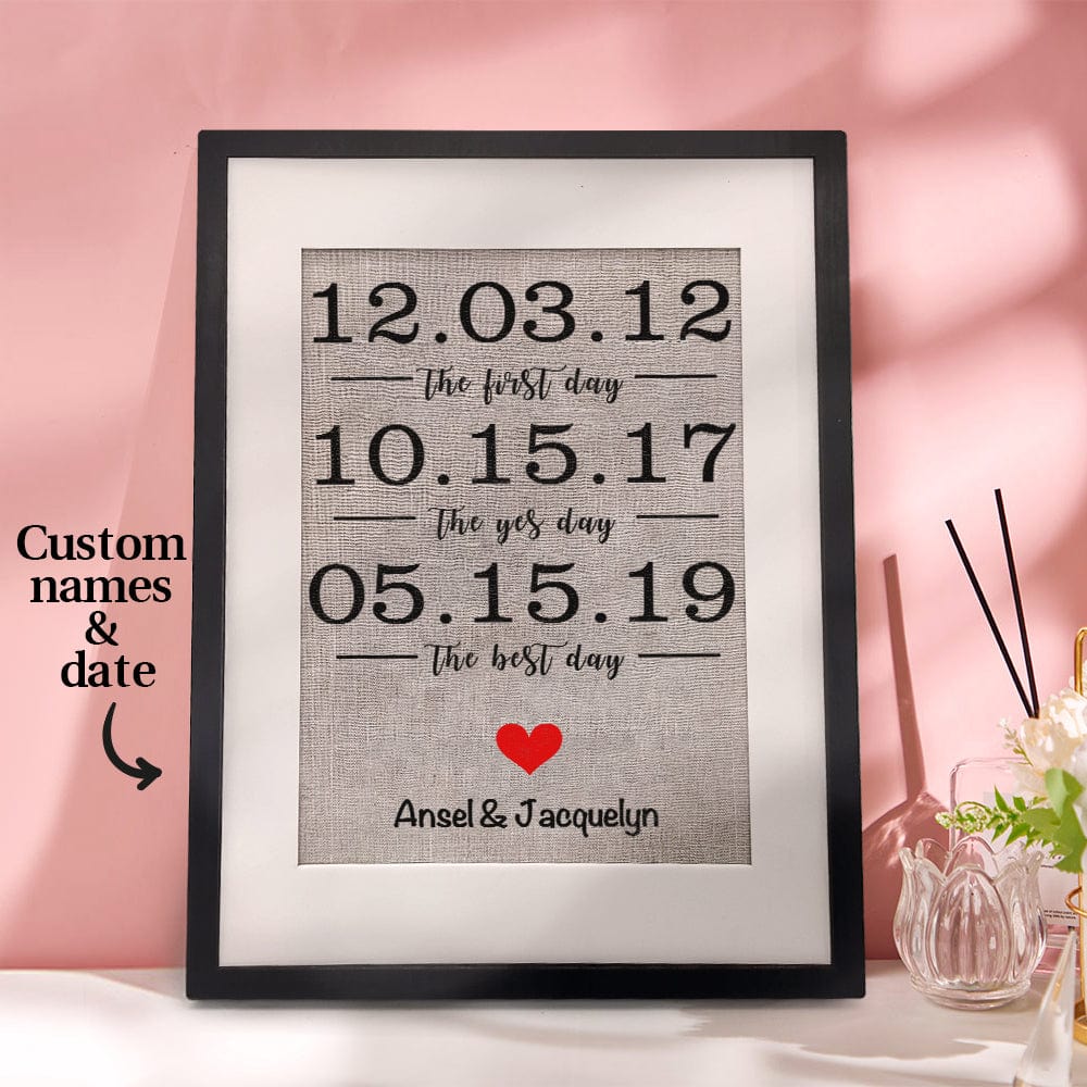 Personalized Wedding Sign Frame "LOVE" Decor Housewarming Anniversary Gift for Couples - Giftlab