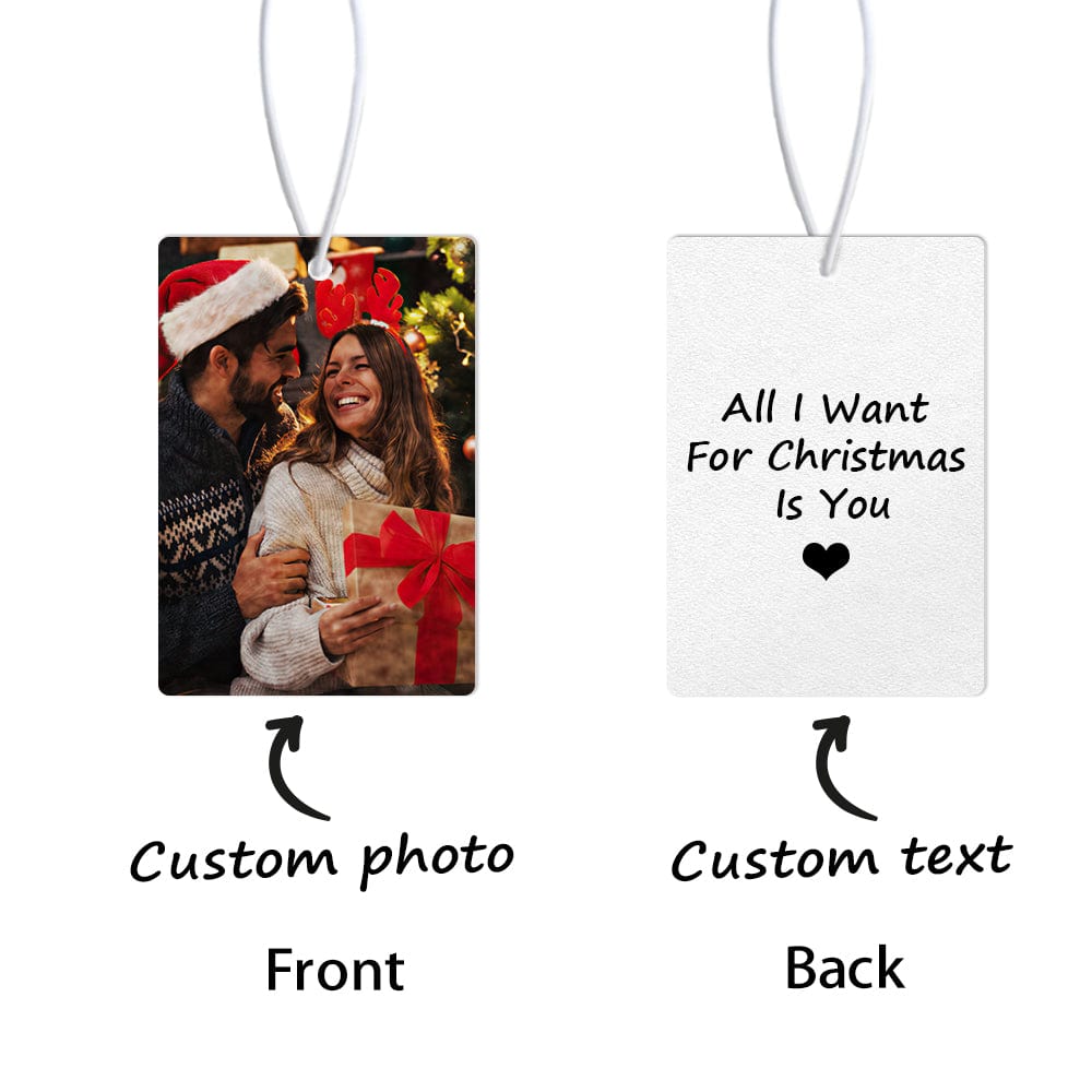 Custom Car Air Freshener with Photo and Text Rearview Mirror Ornament Drive Safe Gifts for Him - Giftlab