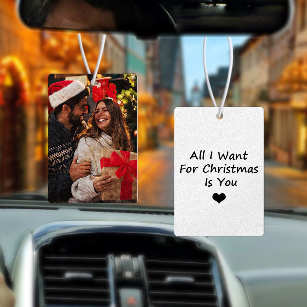 Custom Car Air Freshener with Photo and Text Rearview Mirror Ornament Drive Safe Gifts for Him - Giftlab