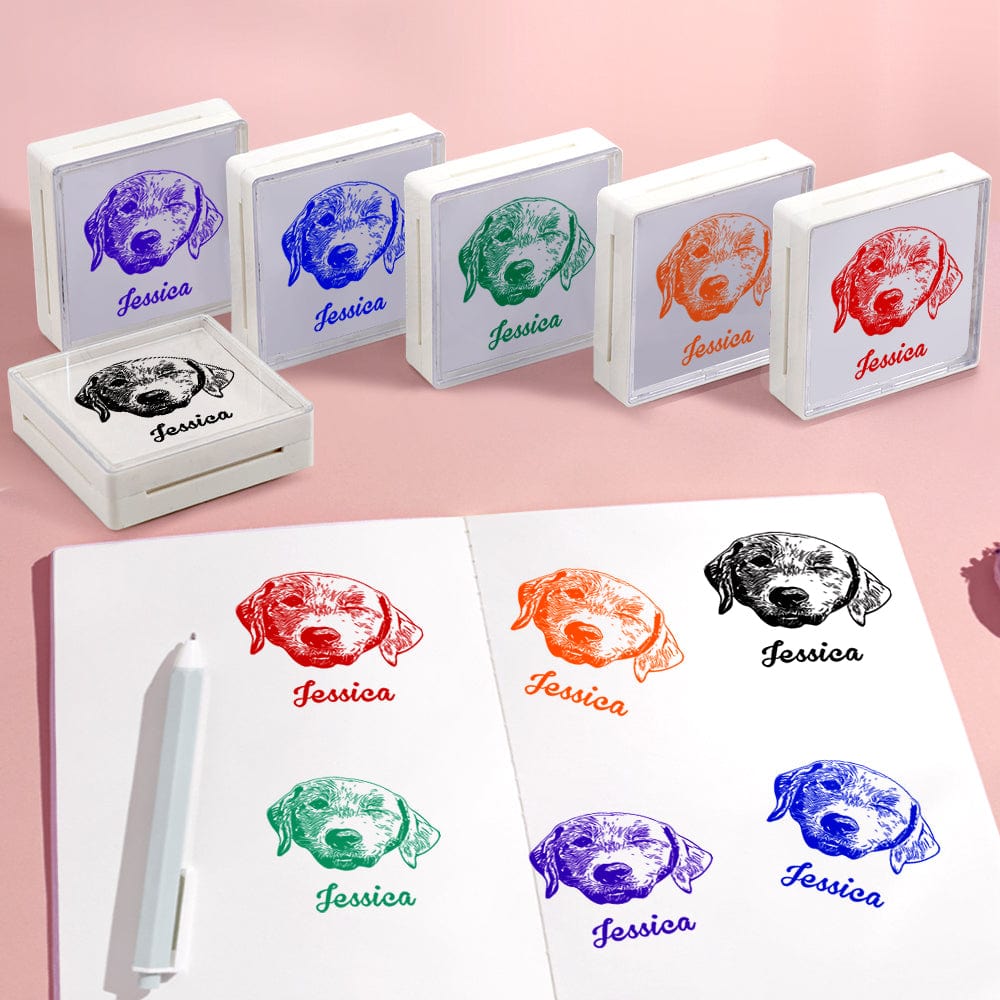 Custom Portrait Stamps Personalized Funny Pet Stamp Gift for Him and Her - Giftlab