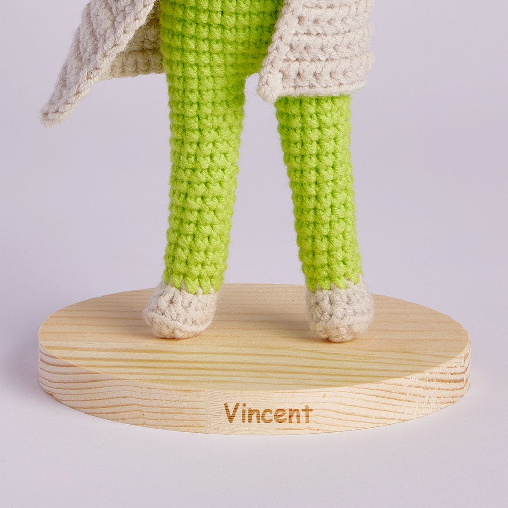 20cm Crochet Doll Custom Name Base Stand - Giftlab