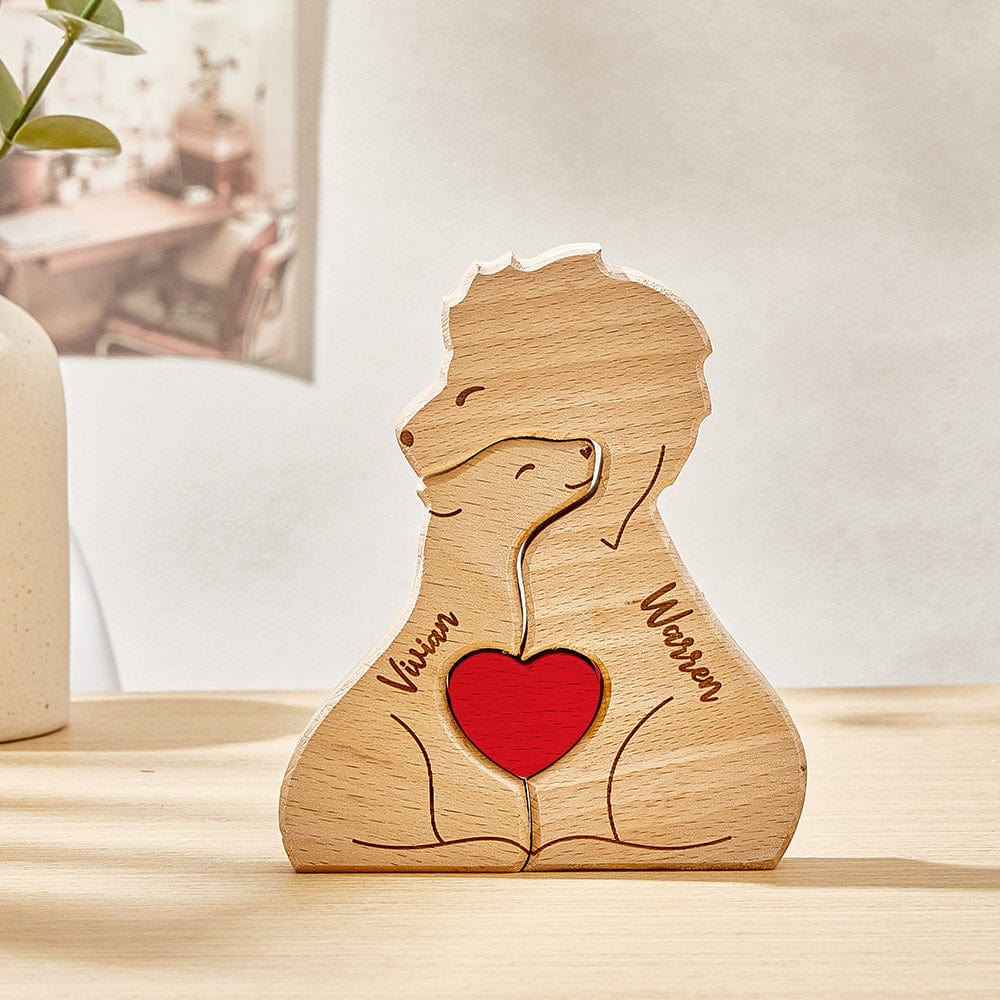 Personalized Wooden Puzzle Custom Family Member Names Lions Puzzle Home Decor Gifts - Giftlab