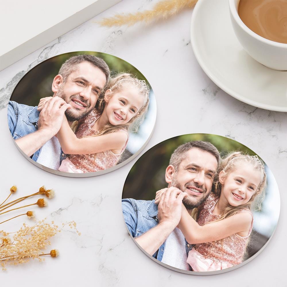 Daddy Gift Custom Photo Coaster Gift For Father - Giftlab
