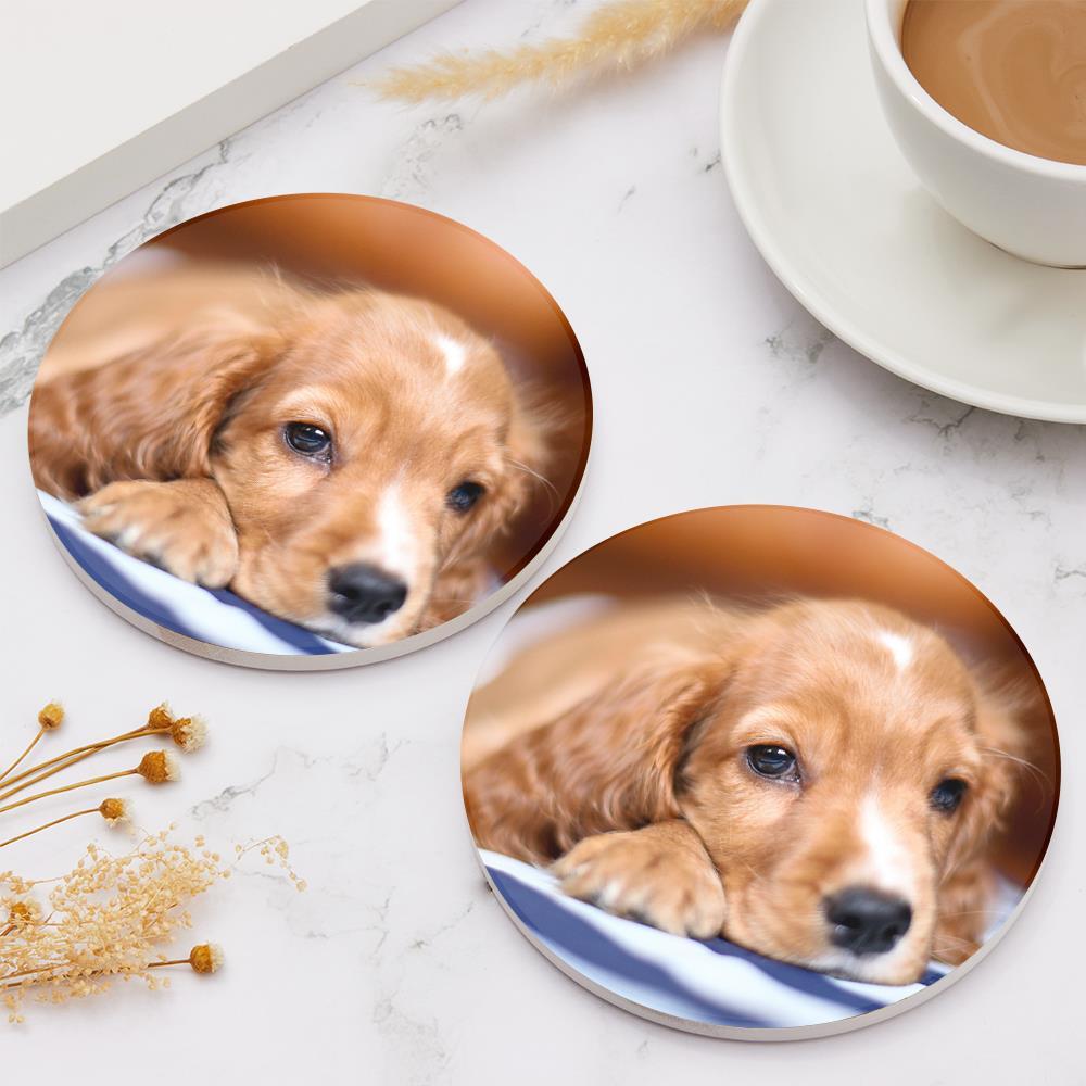 Dog Photo Coaster Gift for Pet Lover - Round - Giftlab