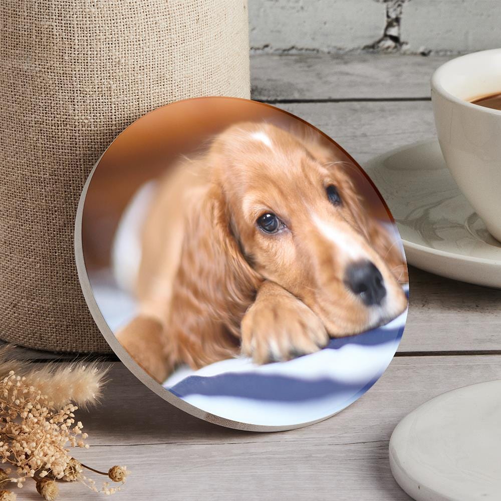 Dog Photo Coaster Gift for Pet Lover - Round - Giftlab