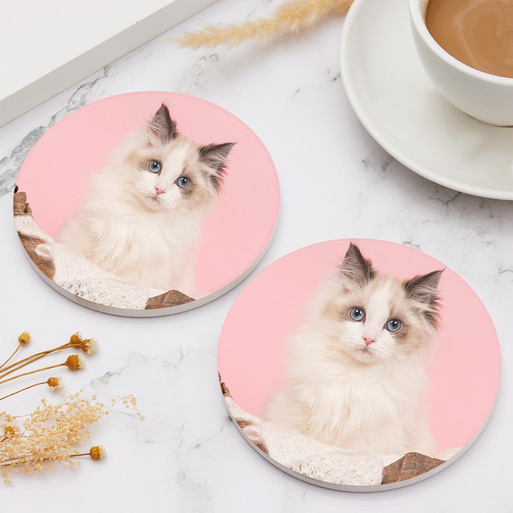 Cat Photo Coaster Gift For Pet Lovers - Giftlab