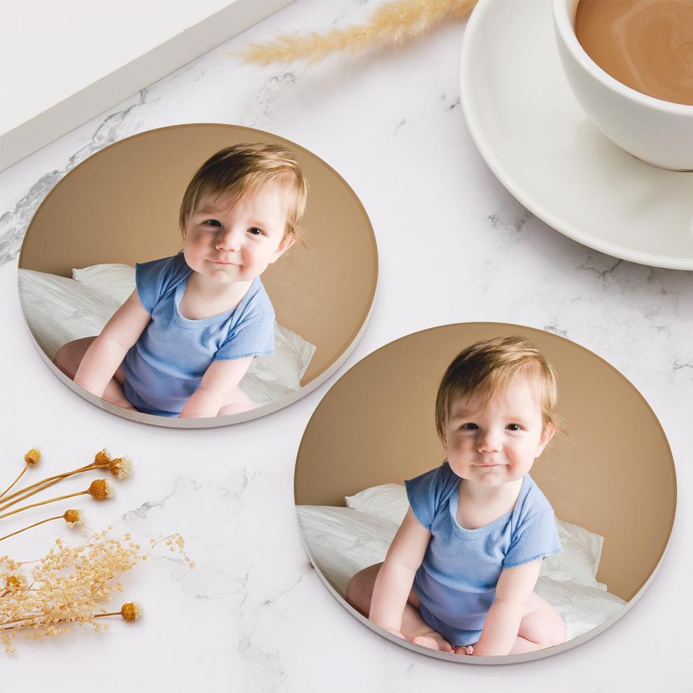 Custom Photo Coaster Gift for Kids - Round - Giftlab