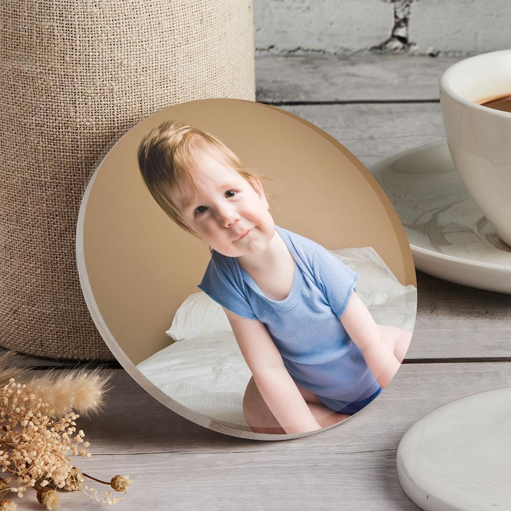 Custom Photo Coaster Gift for Kids - Round - Giftlab