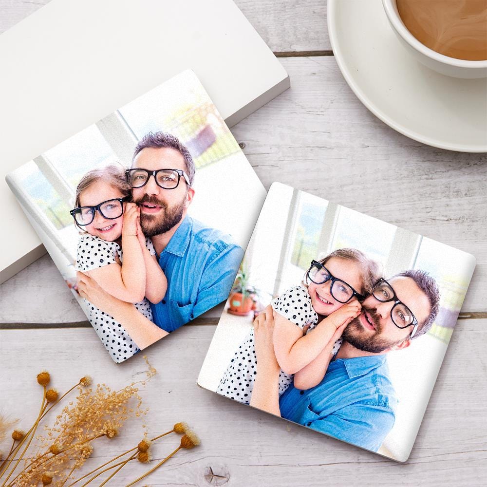 Father's Day Gifts Custom Photo Coaster - Square - Giftlab