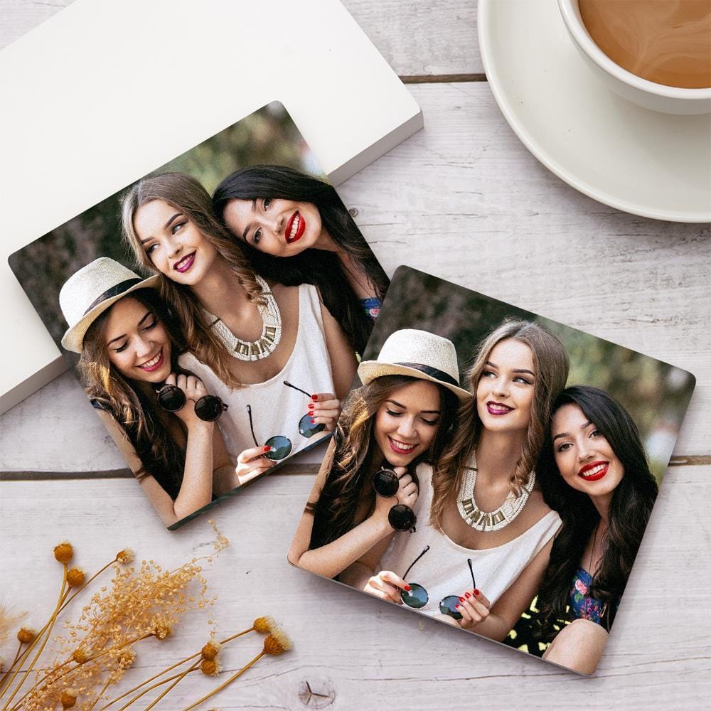 Best Friend Gifts Custom Coasters with Photo Anniversary Gift for Friends- 10*10cm - Giftlab