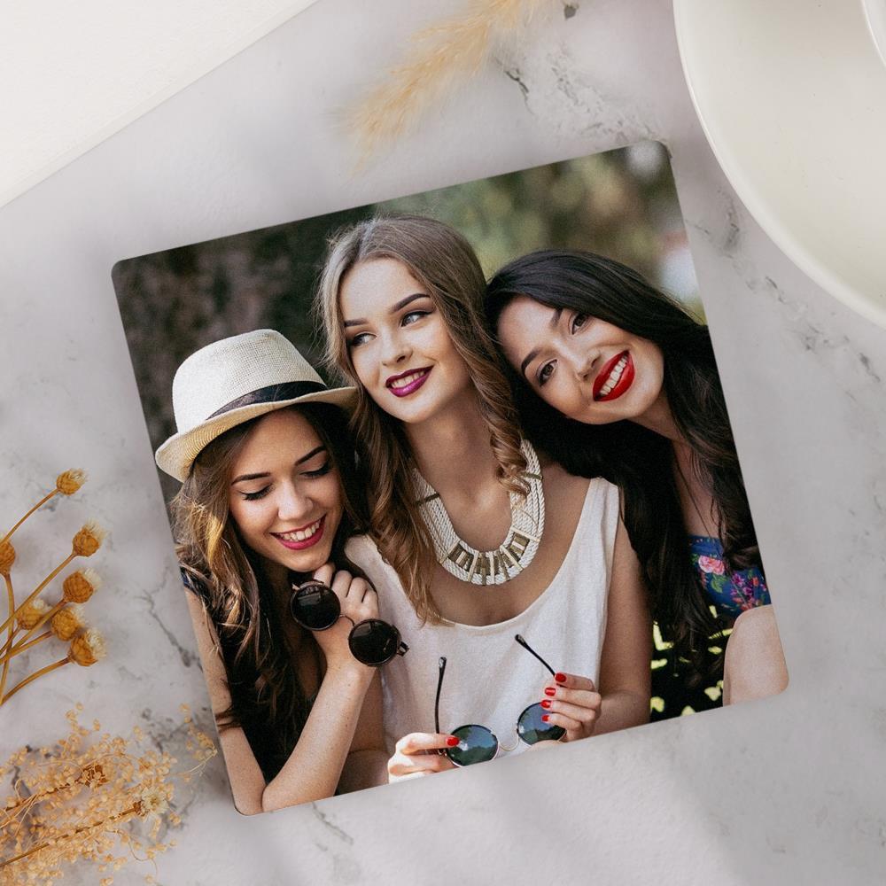 Best Friend Gifts Custom Coasters with Photo Anniversary Gift for Friends- 10*10cm - Giftlab