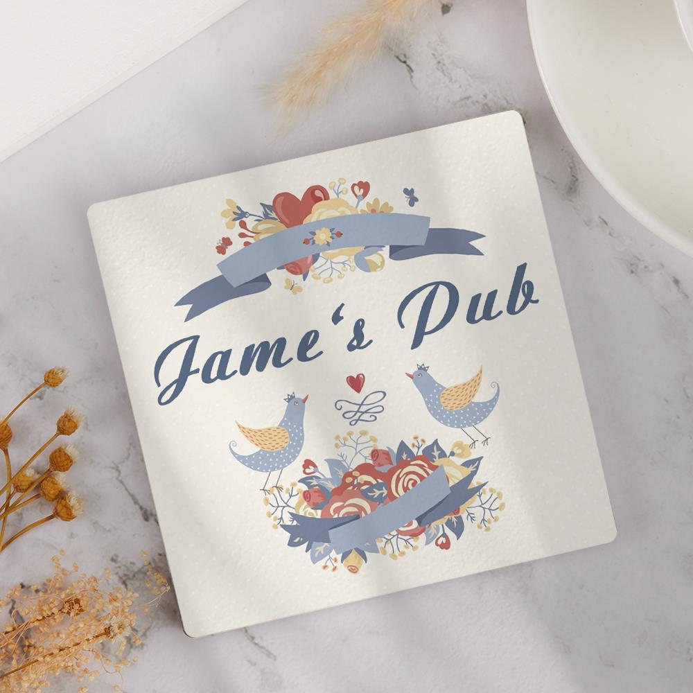 Boyfriend Gift Custom Coaster with Text - "Jame's Club" - Giftlab