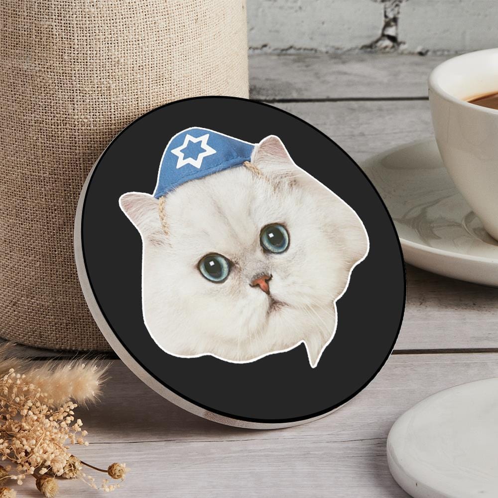 Personalized Coaster Gift For Cat Owner - Round - Giftlab