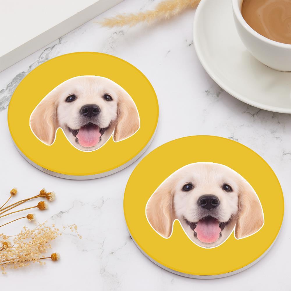 Dog Face Coaster Memorial Gift for Dog Lover - Round - Giftlab
