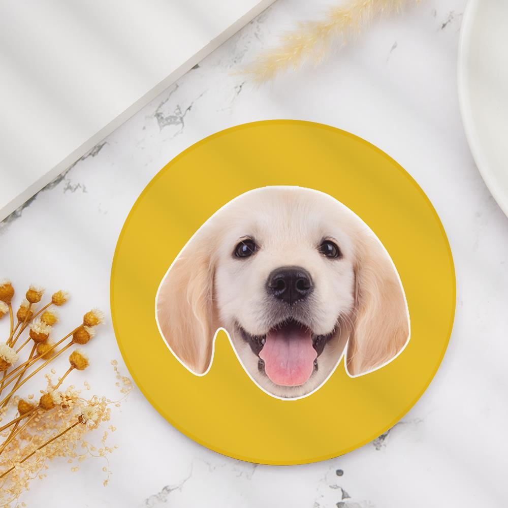 Dog Face Coaster Memorial Gift for Dog Lover - Round - Giftlab