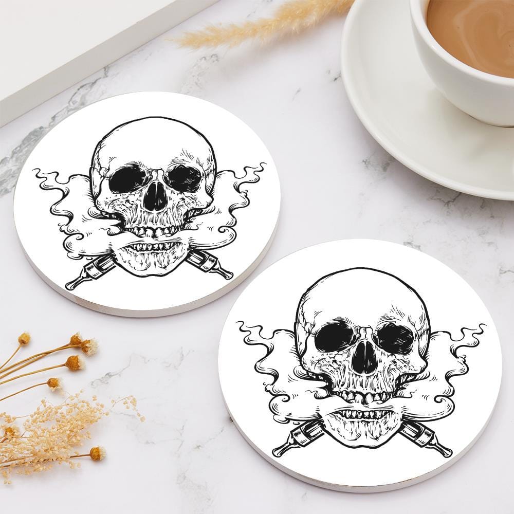 Halloween Gift Custom Ceramics Coaster - Skeleton Gift - Giftlab