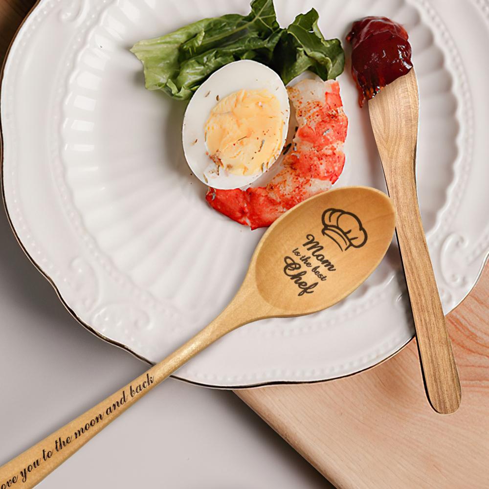 Custom Wooden Spoon Housewarming Gifts for Women Name Engraved Kitchen Utensils - Giftlab
