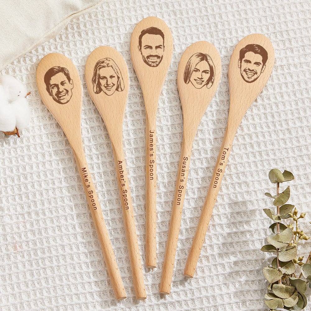 Custom Photo and Text Engraved Wooden Spoon Gag Gift Joke Present - Giftlab