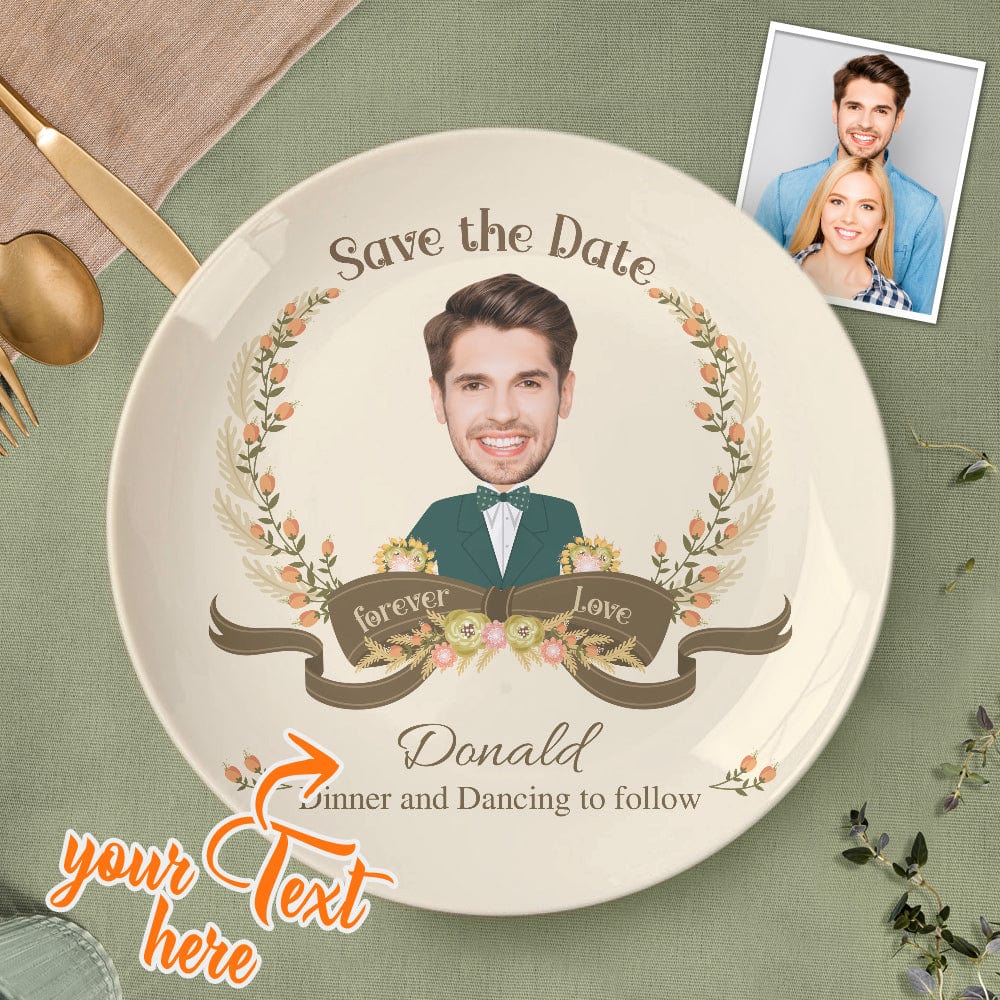 Photo Plates Custom Dinner Plate Ceramic Dinner Plate Wedding Gifts For Bridegroom - Giftlab