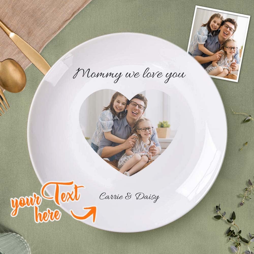 Photo Dinner Plates Ceramic Dinner Plate With Text Tableware Gifts For Father's Day - Giftlab