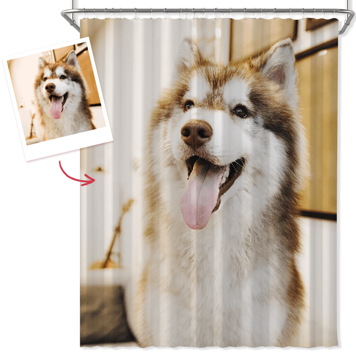 Custom Shower Curtain Set (12 Hooks Inclued ) Bathroom Gifts - 6 Sizes - Giftlab